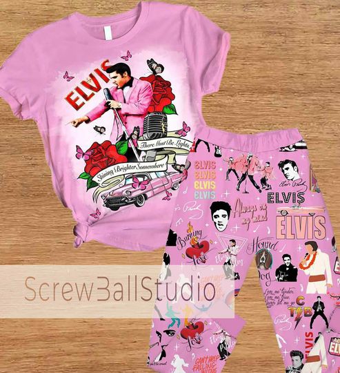 Discover Elvis-Presley-There-Must-Be-Lights-Shining-Brighter Pjs Set Christmas