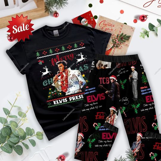Discover Elvis Presley Christmas Pajamas Set, Vintage Elvis Presley Pajamas