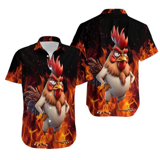 Discover Angry Rooster Hawaiian Shirt