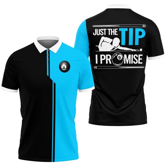 Discover Clutch Shot Billiards Apparel Playing Billiard Pool Hall Just A Tip I Promise Polo Shirt