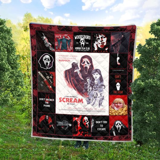 Discover Scream Fleece Blanket, Mink Fleece Blanket, Ghostface Blanket