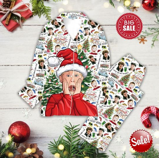 Discover Christmas Movie Characters Pajamas Set, Home Alone Movie Pajamas Set