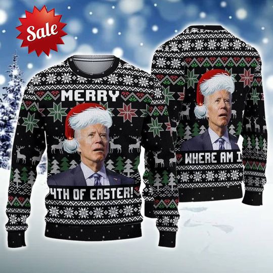 Discover President Merry 4th Of Easter Ugly Christmas Sweater