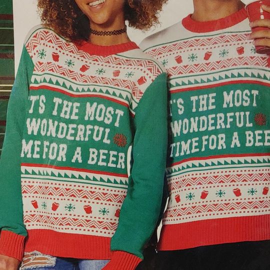 Discover Ugly Christmas Sweater Size L Spencers Most Wonderful Time For Beer