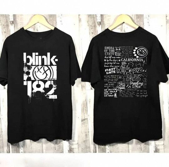 Discover Blink182 The World Tour 2023 shirt, Blink Smile 182 Shirt