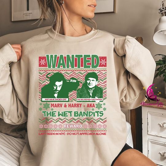 Discover Wanted The Wet Bandits Shirt | Christmas Movie Sweatshirt