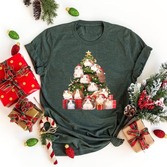 Discover Guinea Pig Christmas Tree Shirt, Cute Guinea Pig Christmas