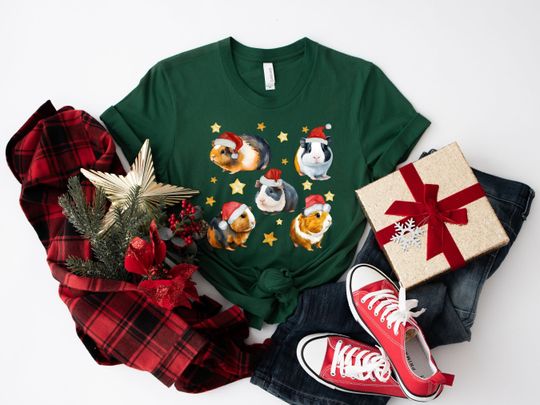 Discover Christmas guinea pig t-shirt, Guinea pig Christmas