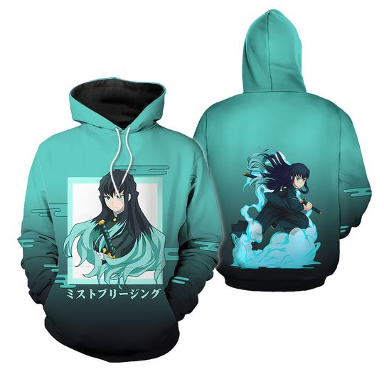 Discover Cartoon Tokito Men Muichiro 3D Hoodie