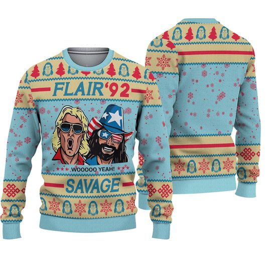 Discover Flair 92 Savage Ugly Christmas Sweater, Ric Flair Woolen
