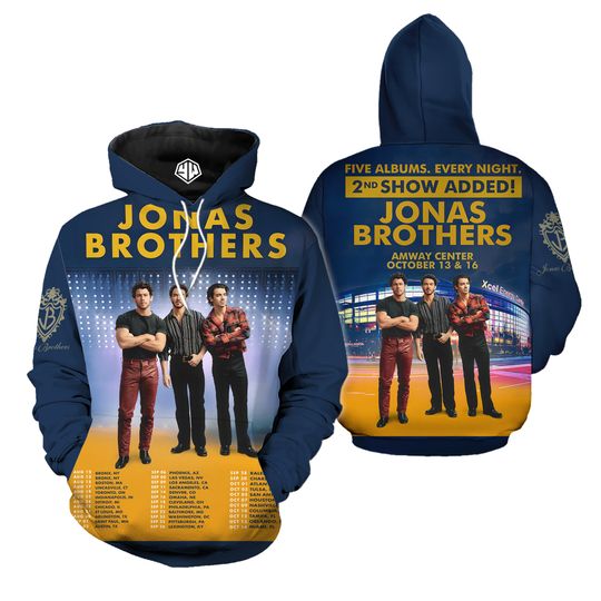 Discover Jonas Brothers Five Albums One Night Tour Hoodie