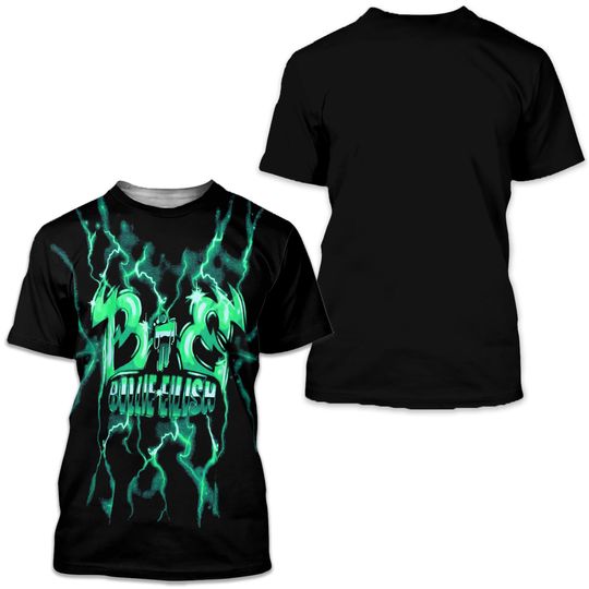 Discover Billie ellish black & green merch shirt medium