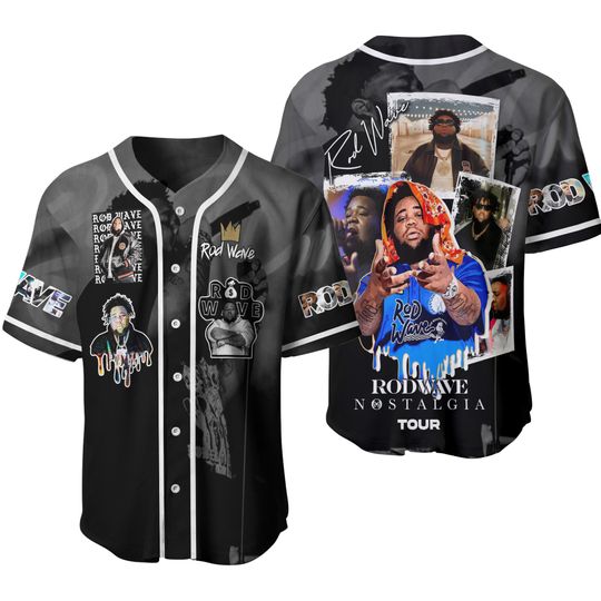 Discover Rod Wave Nostalgia 2023 Tour Baseball Jersey