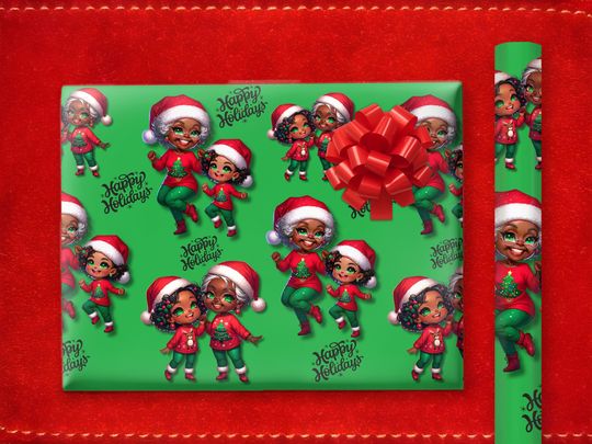 Discover Christmas Wrapping Paper Black Girl, African American Wrapping Paper