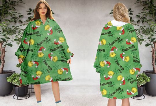 Discover funny character Christmas Oversize Fleece Blanket Hoodie