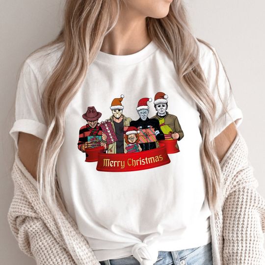 Discover Horror Movie Characters With Gift Christmas Shirt, Horror movie