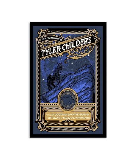Discover Tyler Childers Sept 28 2023 at Red Rocks Amphitheater Morrison, CO Poster