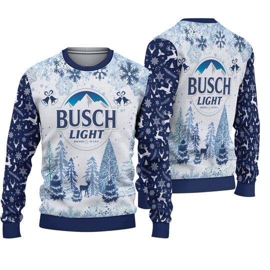 Discover Busch Beer Ugly Xmas Christmas Sweater