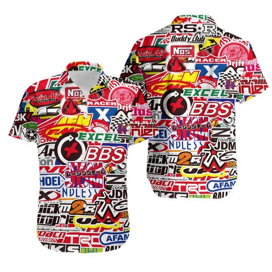 Discover Racing Car Labeling Hawaiian Shirt