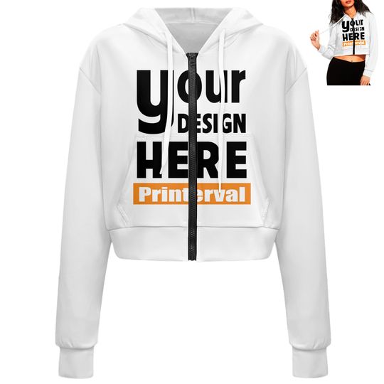 Discover Custom Ladies Long Sleeve Cropped Hoodie