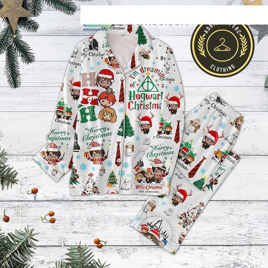 Discover Christmas Harry Potter Im Dreaming Of A Hogwarts Pajamas Set, Harry Potter Pajamas Christmas