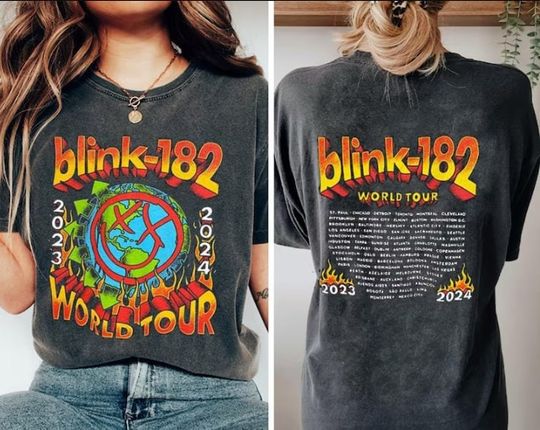 Discover Vintage B182 The World Tour 2023-2024 2Sides Shirt, B182 Rock n' Roll T Shirt