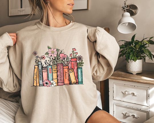 Discover Albums As Books Sweatshirt, Trendy Aesthetic For Book Lovers, Crewneck Sweater