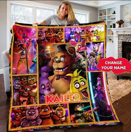 Discover Personalized Five Nights At Freddy's Movie Characters Lovers Quilt Blanket