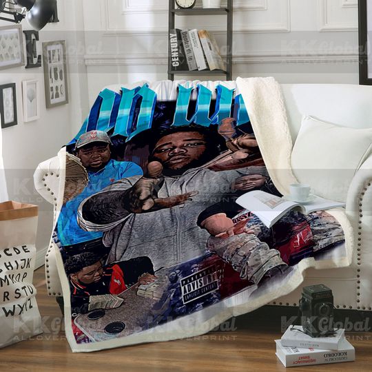 Discover Rod Wave red Blanket Fleece, Nostalgia 90s Rap Music Blanket