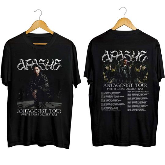 Discover Apashe Antagonist Tour 2023 Shirt, Apashe Concert Shirt, Antagonist Tour 2023 T Shirt