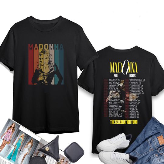 Discover The Celebration Tour 2023-2024  Madonna,90s Vintage Shirt, 2024 Tour Madonna The Celebration