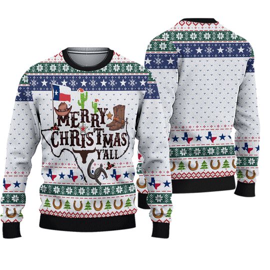 Discover Merry Christmas Y'all Texas Ugly Christmas Sweater