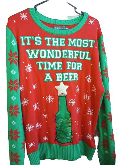 Discover Light-Up Most Wonderful Time for A Beer Ugly Christmas Sweater