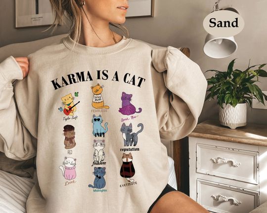 Discover Karma is a Cat Sweatshirt, Merry Swiftmas Sweatshirt