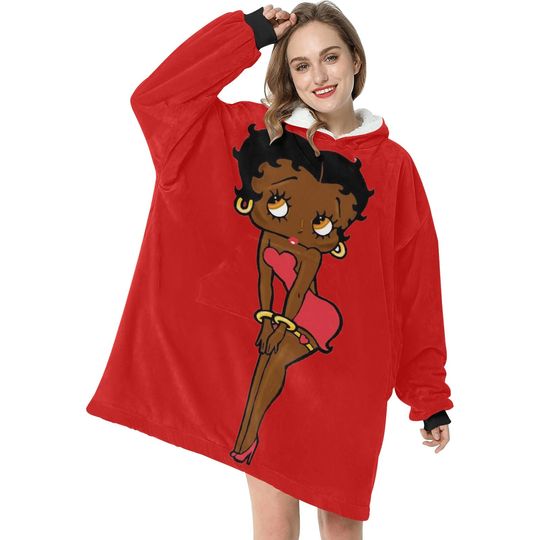 Discover Betty Boop Afro American Blanket Hoodie