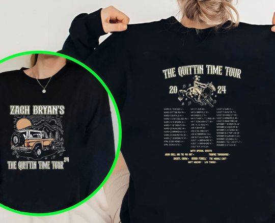 Discover The Quittin Time 2024 Tour Shirt, Country Music Singer, American Heartbreak