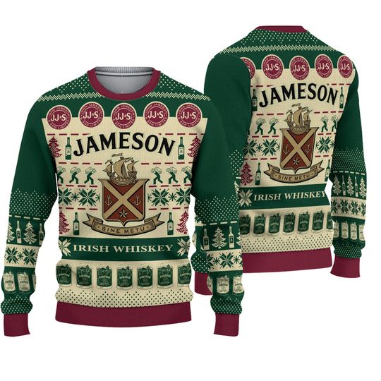 Discover Jameson Irish Whiskey Christmas Ugly 3D Sweater