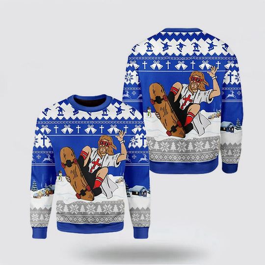 Discover Jesus Play Skateboarding Unisex  Ugly Christmas Sweater