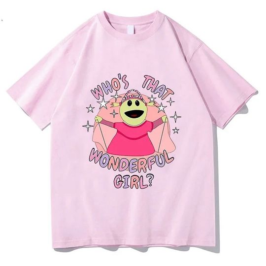 Discover Pure Cotton Nanalan Mona Who's that Wonderful Girl T-Shirt , O-Neck Solid Color Tee Tops, gift idea, All Season gift for her adults or teens