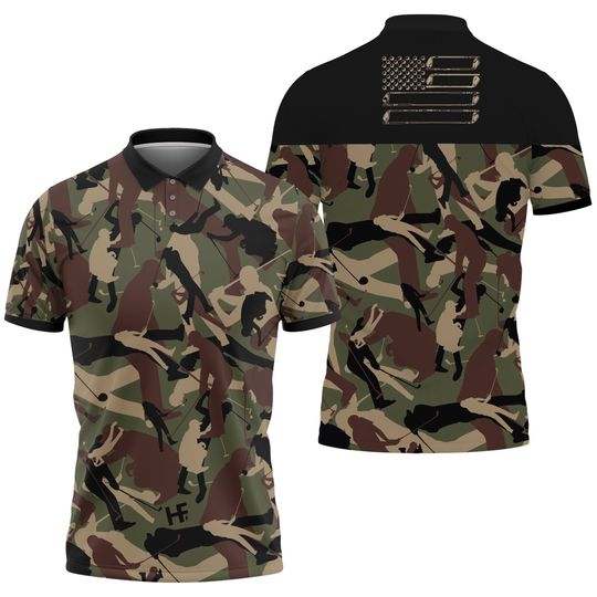 Discover Golf Camouflage Pattern Polo Shirt