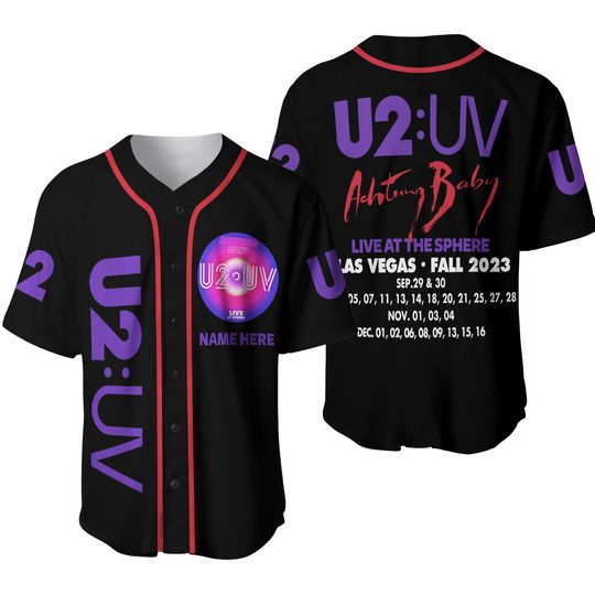 Discover U2 Las Vegas Rock Band Baseball Jersey