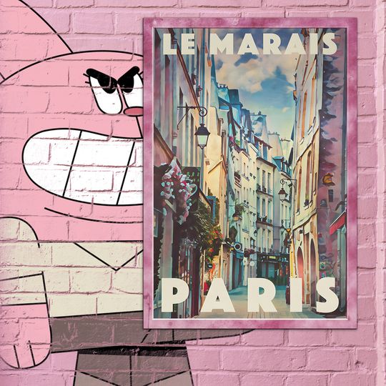 Discover Paris Poster Marais by Alecse Poster