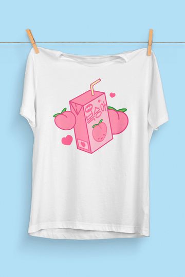 Discover Peach Juice Box T-Shirt | Korean Fashion | Kawaii Aesthetic Clothing