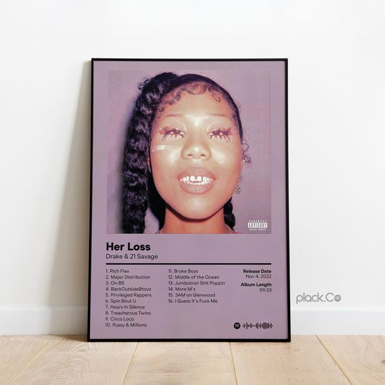 Discover Drake & 21 Savage - Her Loss - Custom Album Cover - Drake Poster