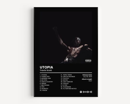 Discover Travis Cover Poster, Utopia Print, Classics Rap Poster, Hip Hop Wall Art