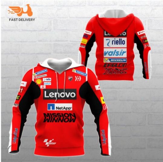 Discover Hoodie 3D Teem Motobike All Over Printed For Gift Full Size Lenovo Red