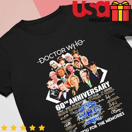 Discover Doctor Who 60th Anniversary 1963-2023 Thank You For The Memorie1 Signature Shirt