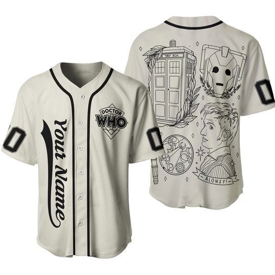 Discover Doctor Who Movie Doodle Art Baseball Jersey