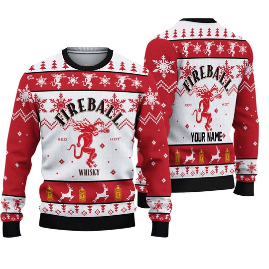 Discover Personalized F I R E B A L L Christmas Sweater