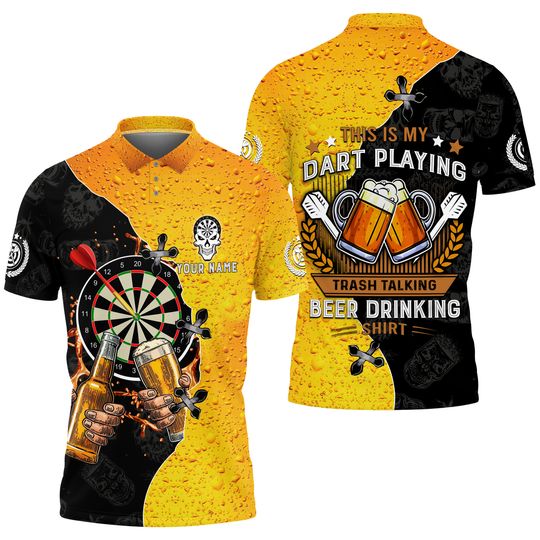Discover This Is My Dart Playing Trash Talking Beer Drinking 3D All Over Print Polo Shirt